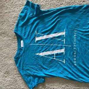 Armani exchange, blue shirt, medium